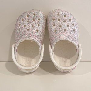 Crocs Child Classic Glitter Clogs - Oyster - Size US 5 Toddler